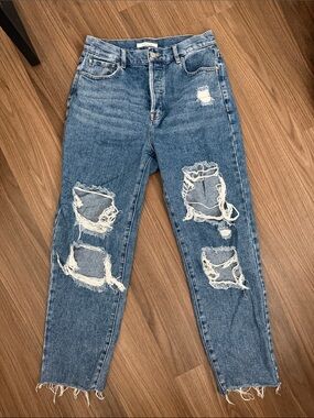 Pacsun High Rise Straight Distressed High-Rise Women’s Jeans - Blue